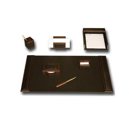 WORKSTATIONPRO Walnut & Leather 7-Piece Desk Set TH2563832